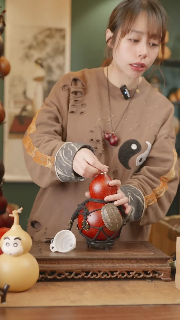 【闪购商品】213号精品天然大漆工艺防渗内胆酒葫芦~