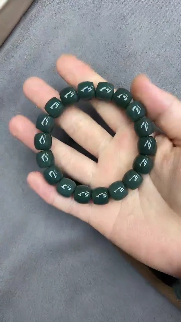 手串未镶嵌和田玉纯天然新疆且末蓝12直切