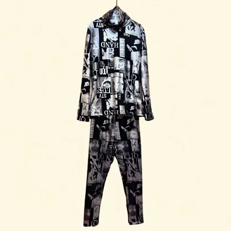 【加绒加厚】高端立领烫金打底衫200