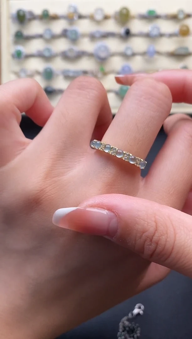 银S925镶嵌戒指翡翠1111111+5