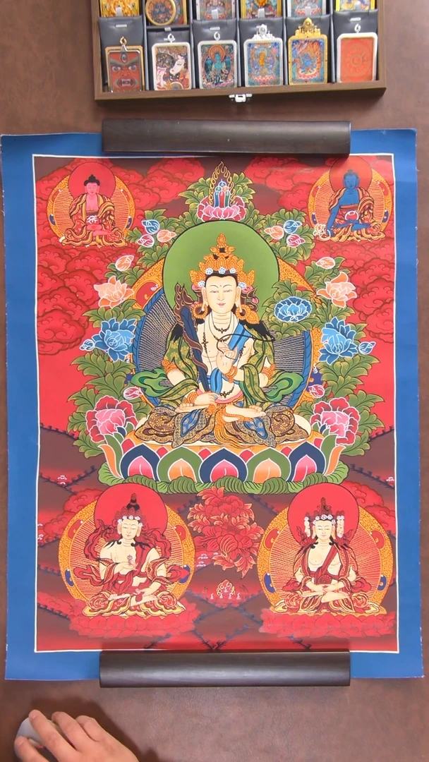 卷轴画60cm45cm虚空藏手绘唐卡