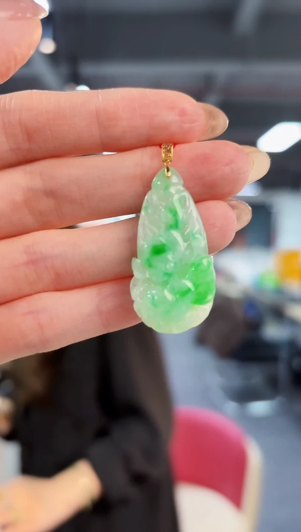 【闪购商品】翡翠颈饰18K金镶嵌缅料A货/支持复检/一件