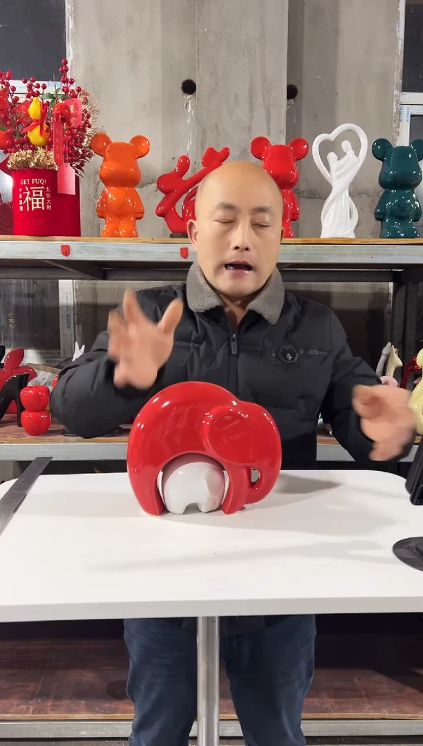 【闪购商品】摆件陶瓷摆件母子象一对