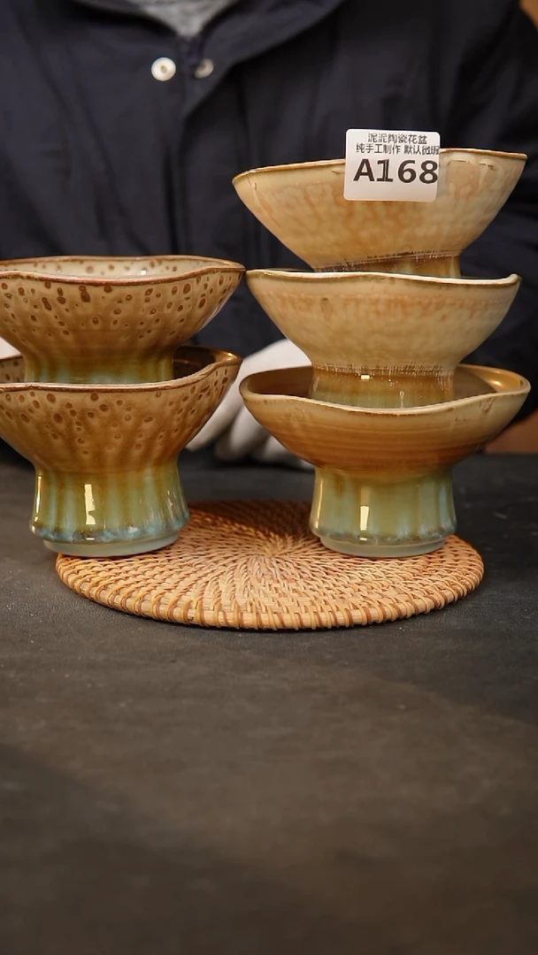 【闪购商品】瓷片168泥泥手工花盆