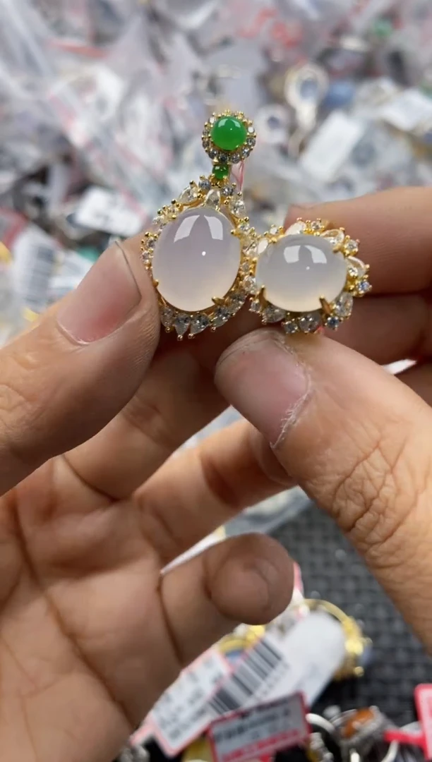 银S925镶嵌戒指翡翠14             2