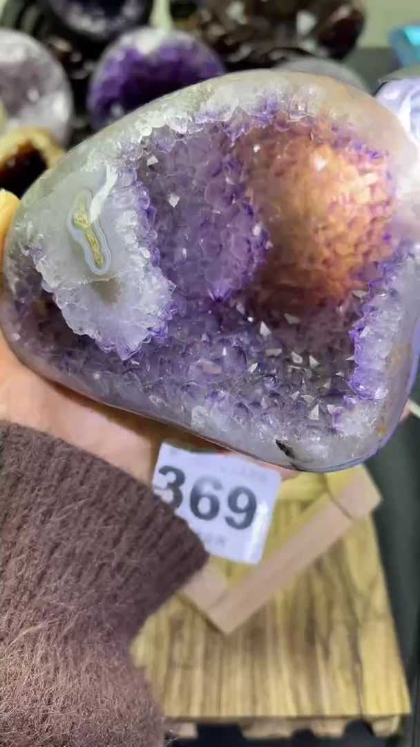 未镶嵌大型摆件（非配饰）紫晶369号钱袋子