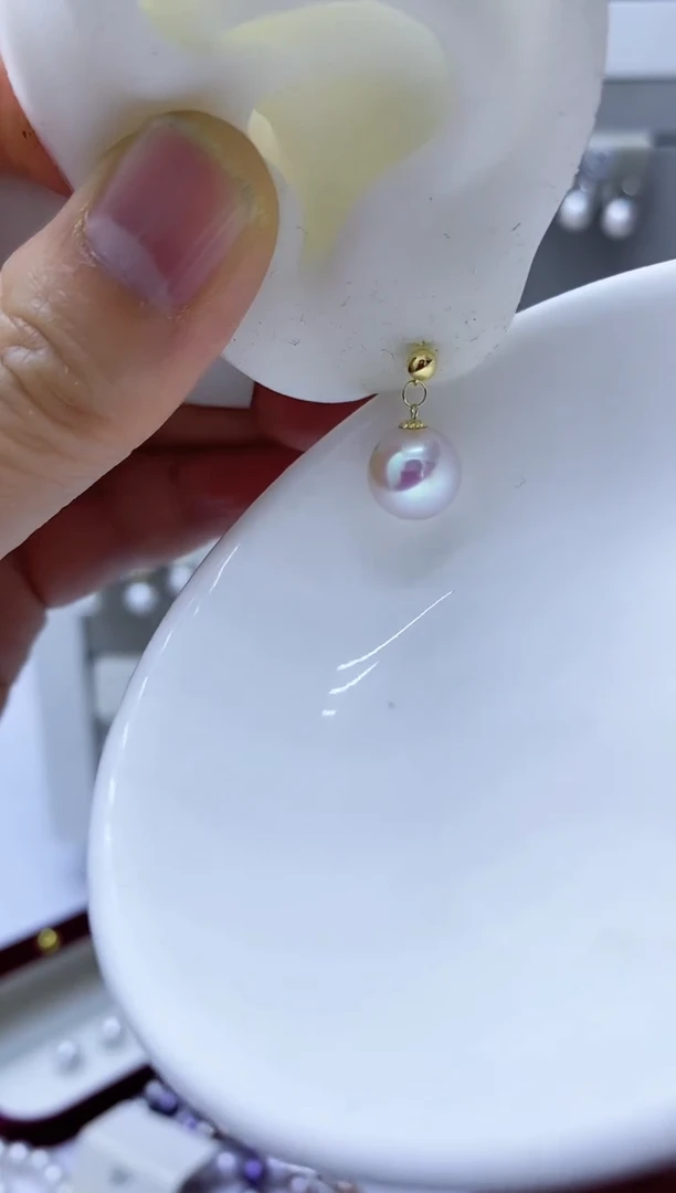 【闪购商品】淡水珍珠耳饰18K金镶嵌112