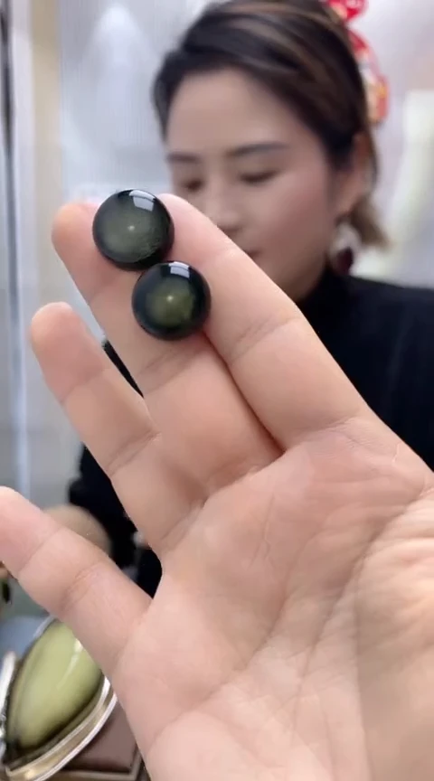 【闪购商品】琥珀裸石银S925镶嵌琥珀耳钉