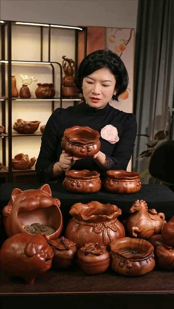 木MB005-4福袋收纳摆件小号微瑕福利随缘发其一