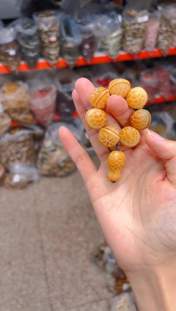 吊坠菩提根/象牙果富甲天下手捻  黄色
