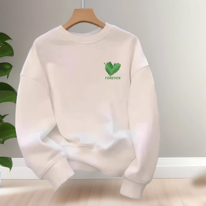 仓石一树潮流卫衣秋冬时尚宽松印花加绒潮牌圆领休闲情侣装上衣潮