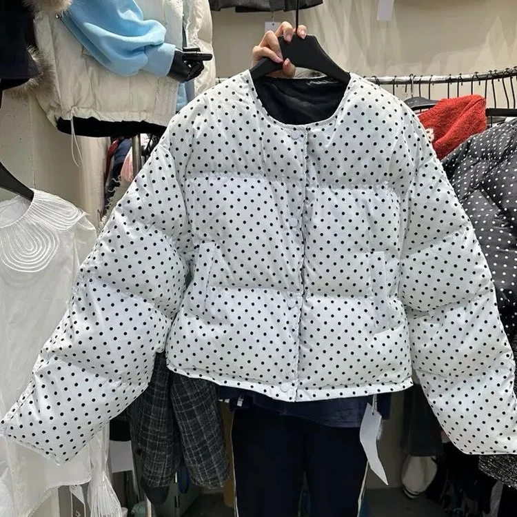 NICE圈圈/超韩系氛围感波点棉服A5684