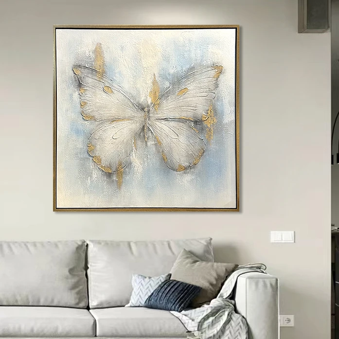 遇听《幽蝶》美式风格纯手绘油画【不包安装】【所有尺寸都属定制】