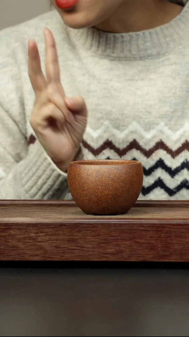 紫砂茶壶高温烧 禅定杯