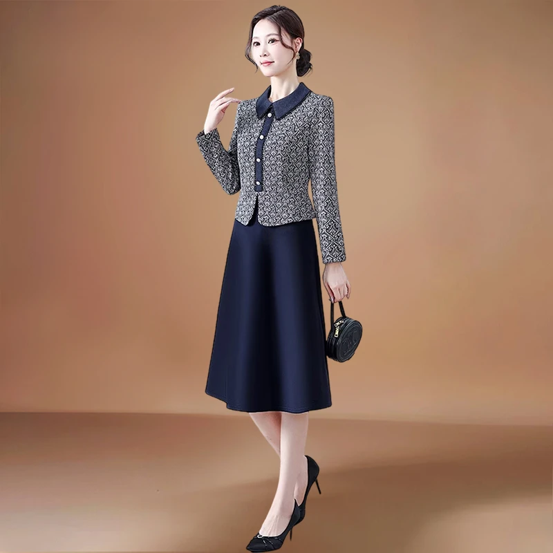 高端洋气质广州十三行假两件套装连衣裙女2025超火春秋季中年妈妈