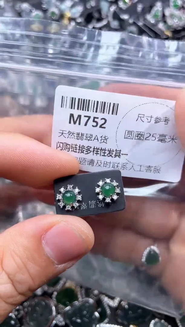 【闪购商品】翡翠颈饰未镶嵌M752耳钉