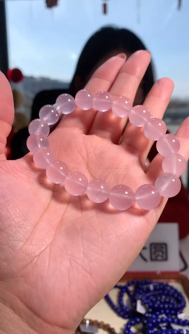 【闪购商品】水晶手链未镶嵌11.8-12mm粉水晶手链