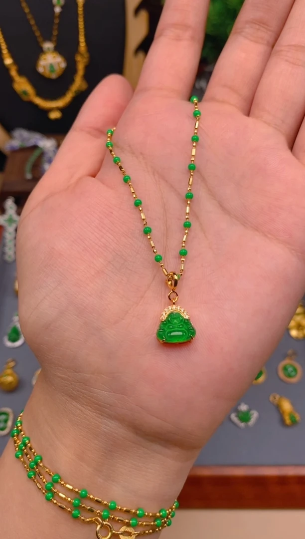 【闪购商品】翡翠吊坠(不含链)银S925镶嵌佛公万能扣