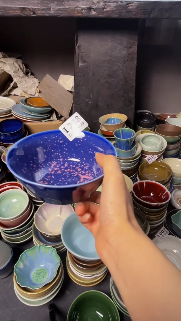 瓷片小***️i288蓝结晶马蹄碗福利2只