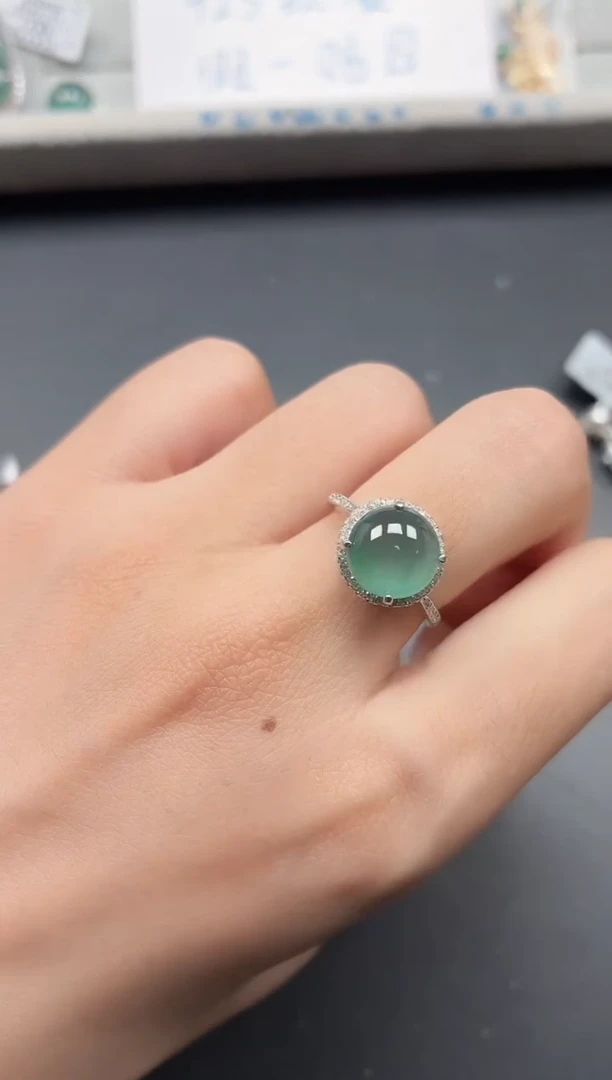 银S925镶嵌戒指翡翠1111111