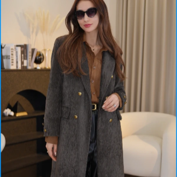 2025新款冬季雪尼尔大衣外套女JL23561