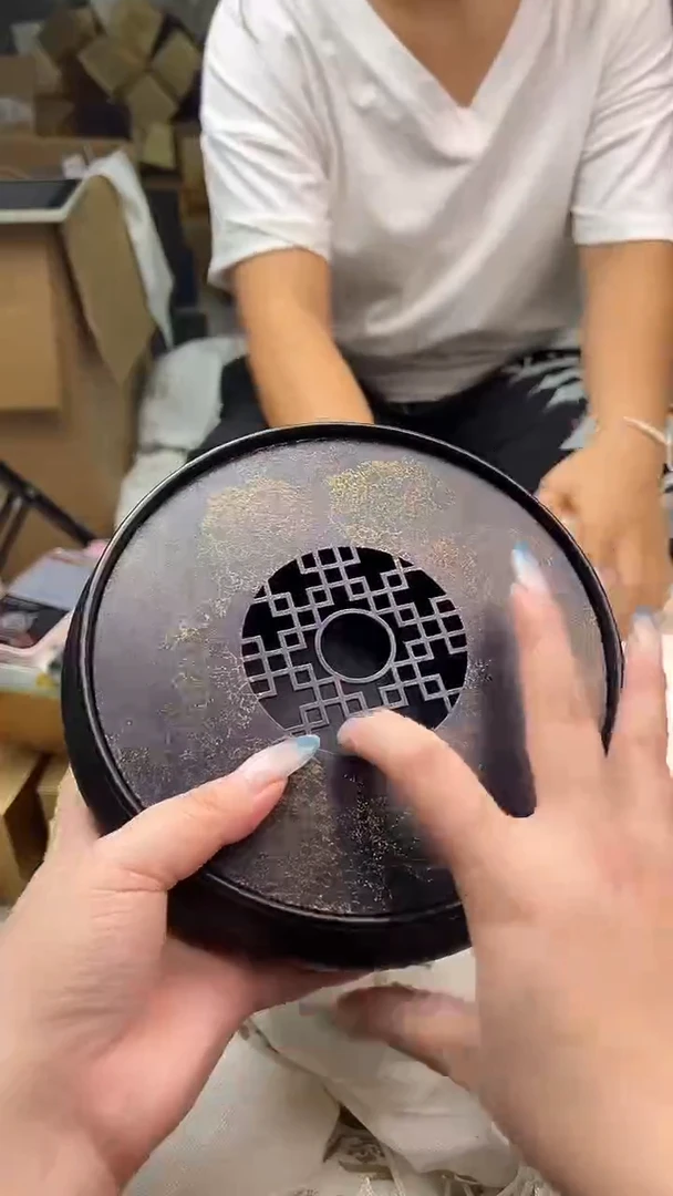大漆茶盘紫金色