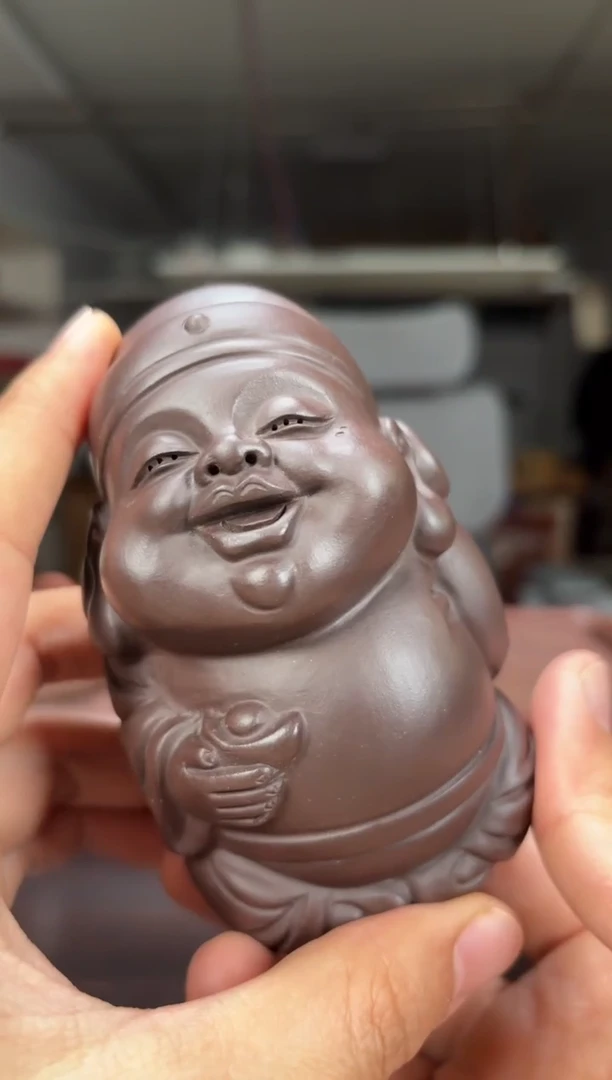 茶壶紫砂紫砂雕塑财神