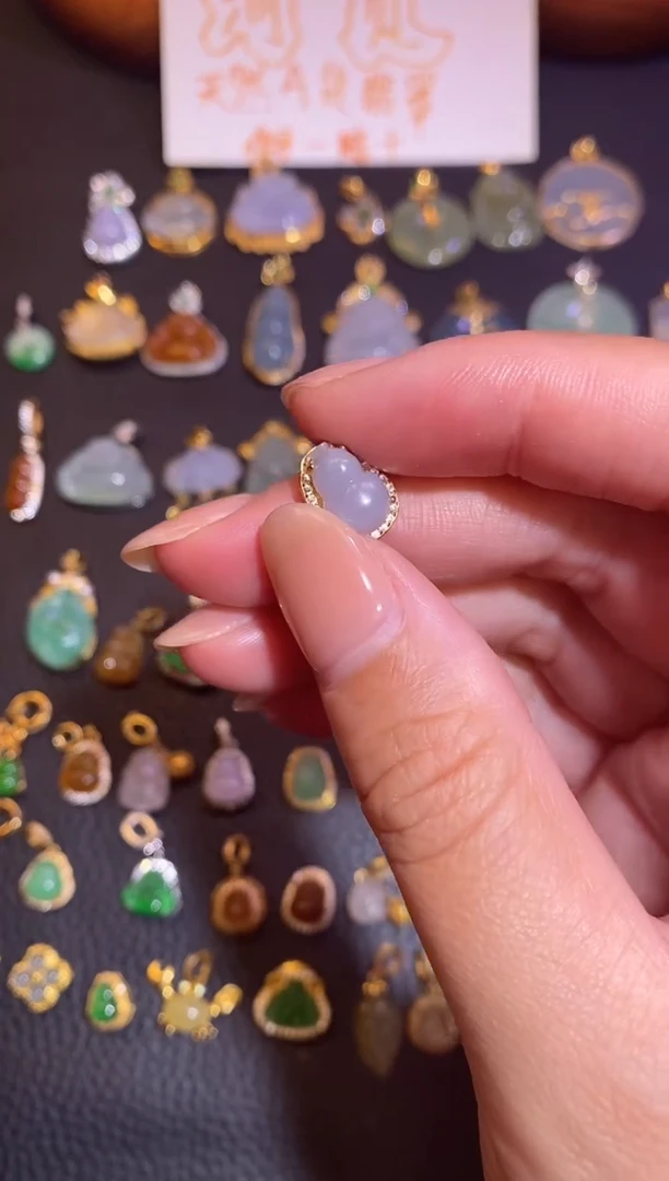 颈饰银S925镶嵌翡翠a货翡翠