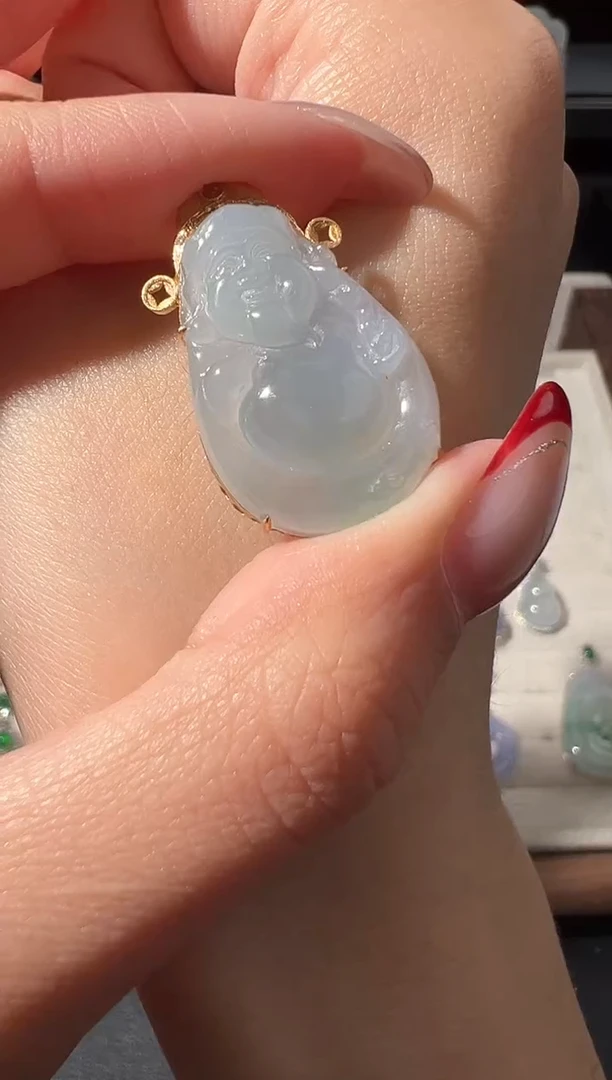 吊坠(不含链)18K金镶嵌翡翠 缅甸珠宝严选