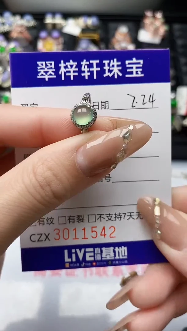 【闪购商品】翡翠戒指银S925镶嵌/1542
