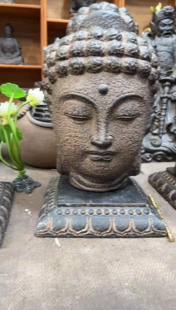 陶土【火山泥】大佛头+莲花底座