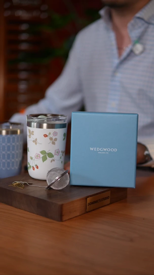 304不锈钢8.27威基伍德【野草莓随行杯350毫升】送茶漏礼盒装