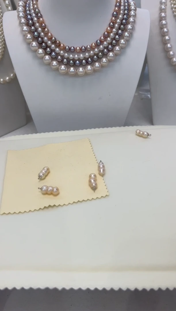 【闪购商品】淡水珍珠吊坠(不含链)银S925镶嵌随机发发一个