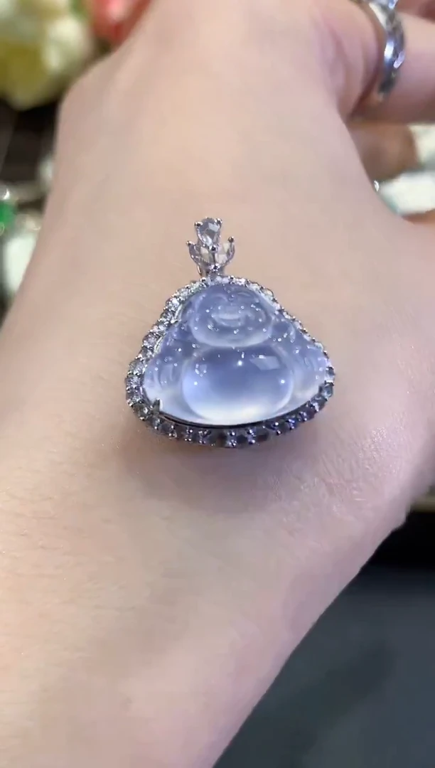 吊坠(不含链)18K金镶嵌翡翠B196