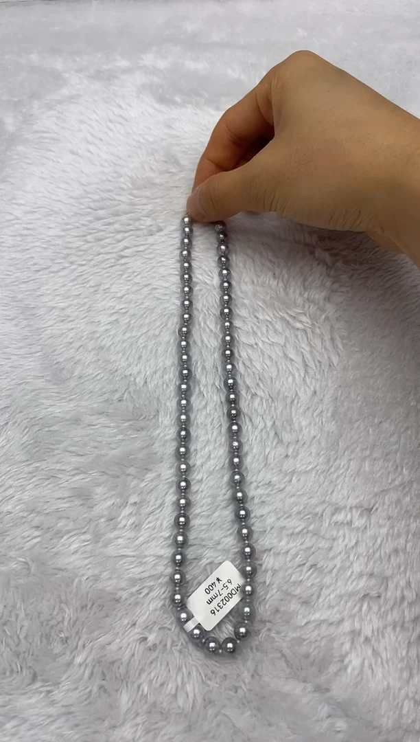 项链银S925镶嵌海水珍珠AK真多麻6.5-7mm
