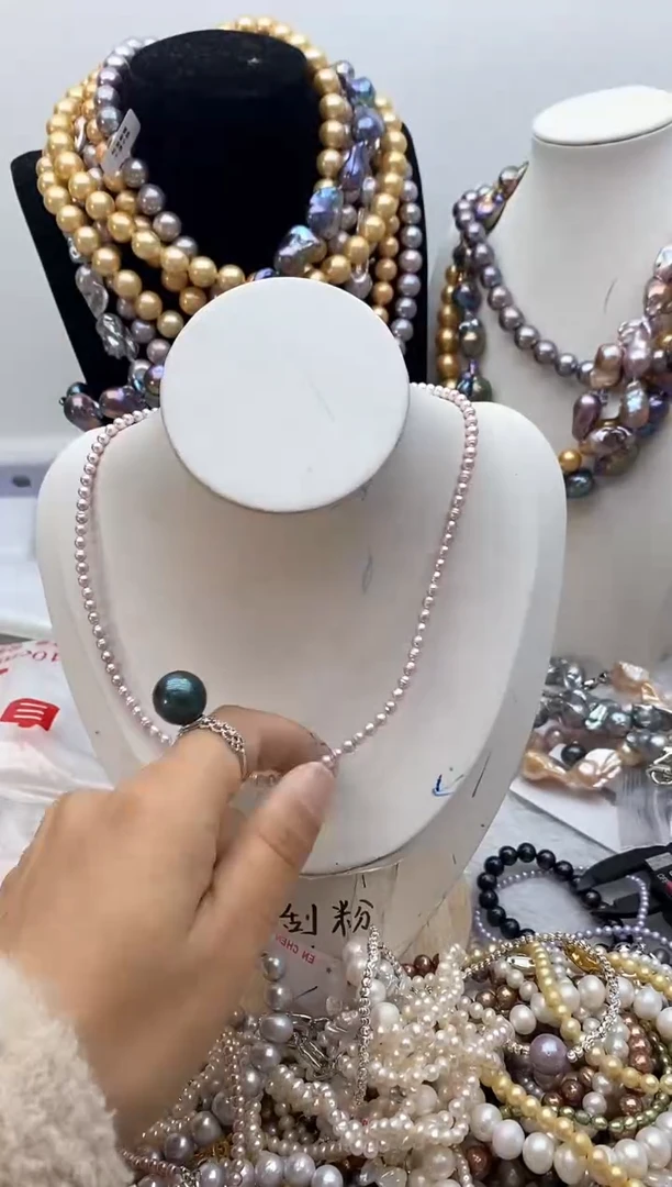 【闪购商品】淡水珍珠颈饰钛钢107