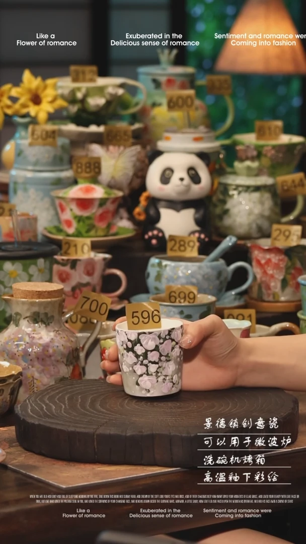 陶瓷景德镇高温釉下彩手工手绘款式