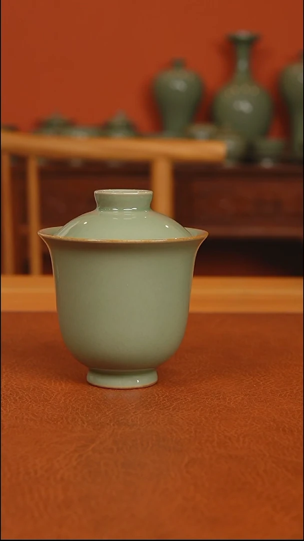 越窑秘色瓷大铃铛盖碗全品