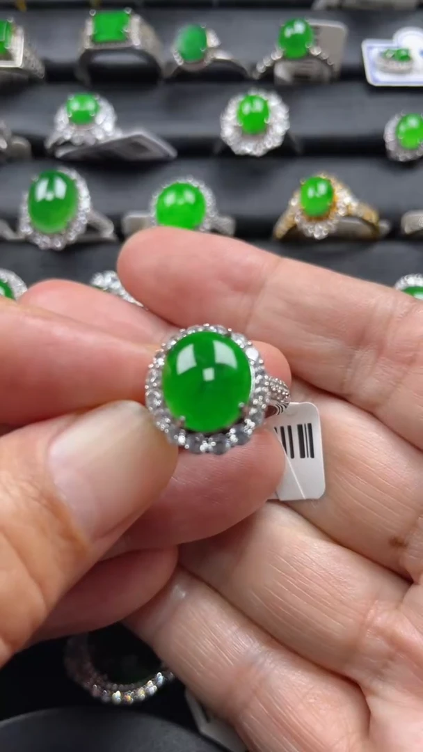 【闪购商品】翡翠戒指银S925镶嵌翡翠