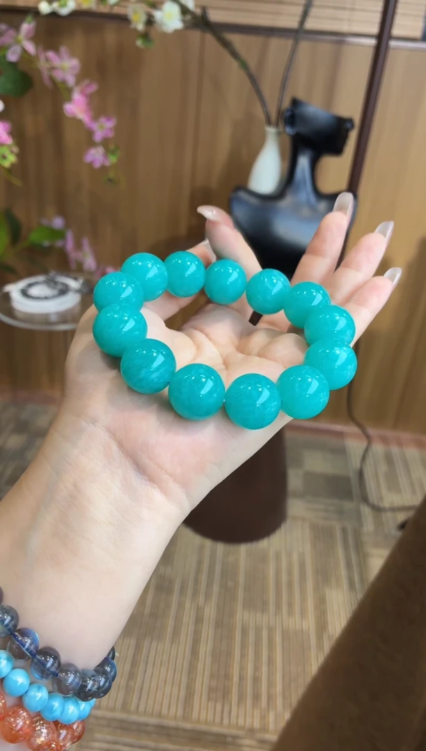 未镶嵌手串天河石莫桑比克天河石17m+