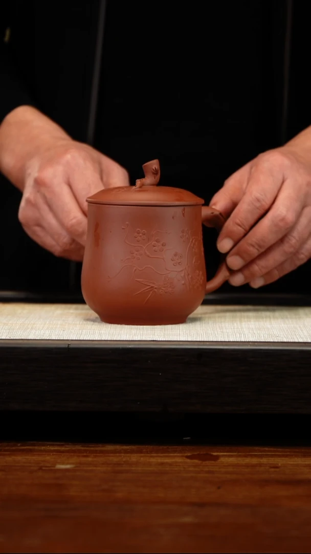 茶壶紫砂泥绘盖杯