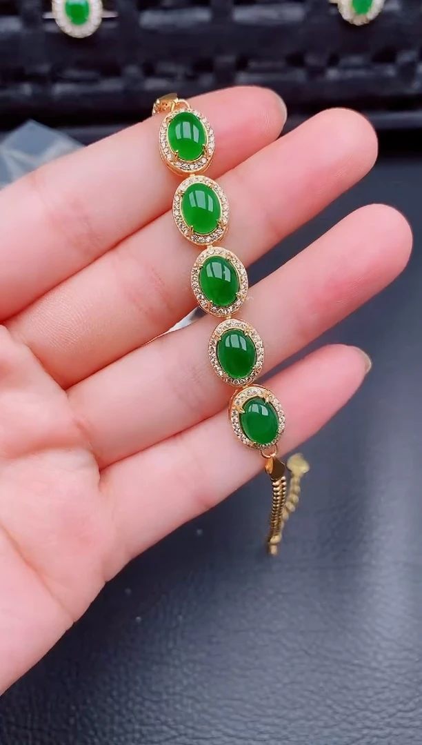 【闪购商品】翡翠手链银S925镶嵌天然a货翡翠299