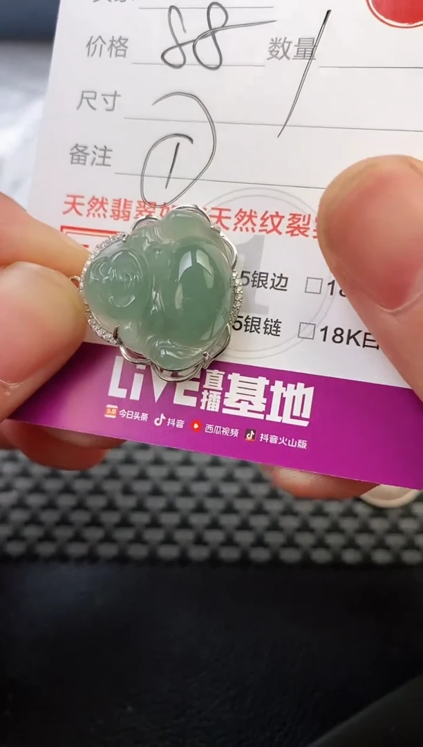 翡翠银S925镶嵌颈饰爱*蒙吊坠