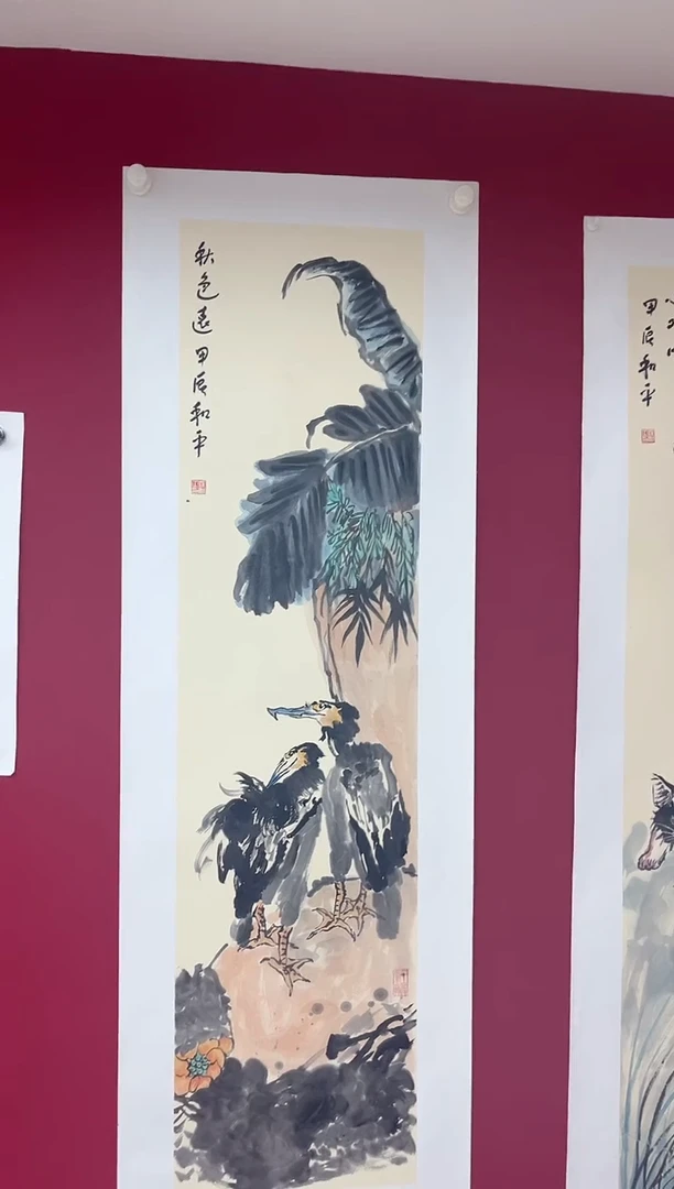 国画罗和平老师四尺对开