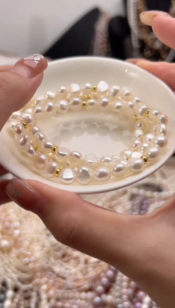 未镶嵌淡水珍珠福利强光*珍珠无核（7mm手链）