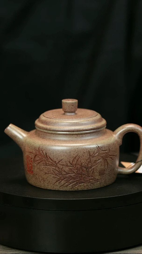 茶壶紫砂啊*H2181李琴竹刻德中