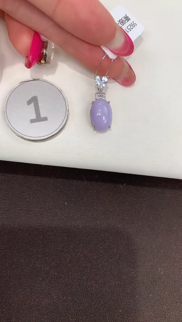 颈饰银S925镶嵌翡翠天然缅翠甸a货