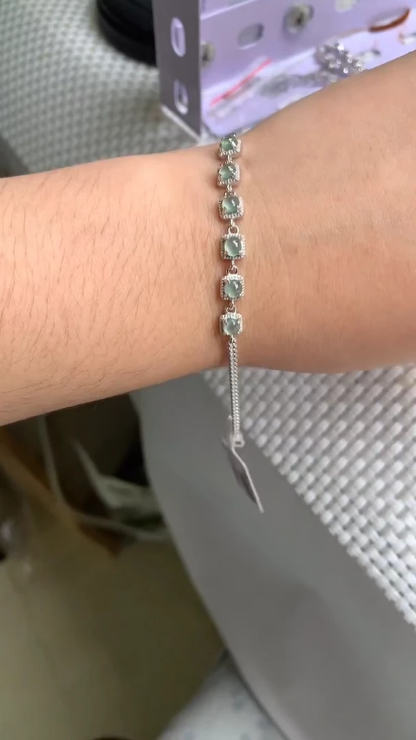 银S925镶嵌戒指翡翠手链