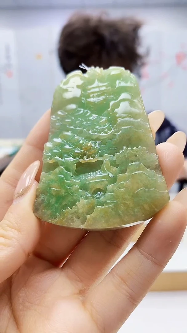 未镶嵌定制翡翠4688ty-毛货挂件50