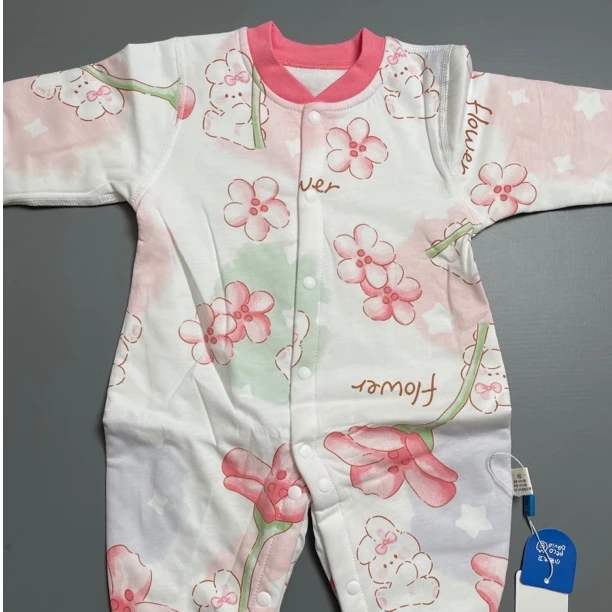 兔子花朵 宝宝40克夹棉连体衣